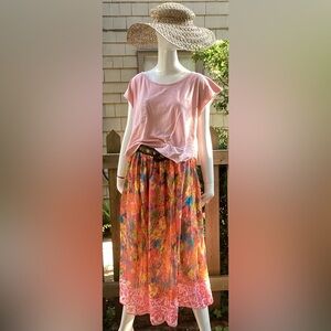 Bright And Colourful Boho Floral Skirt With 1/2 Slip